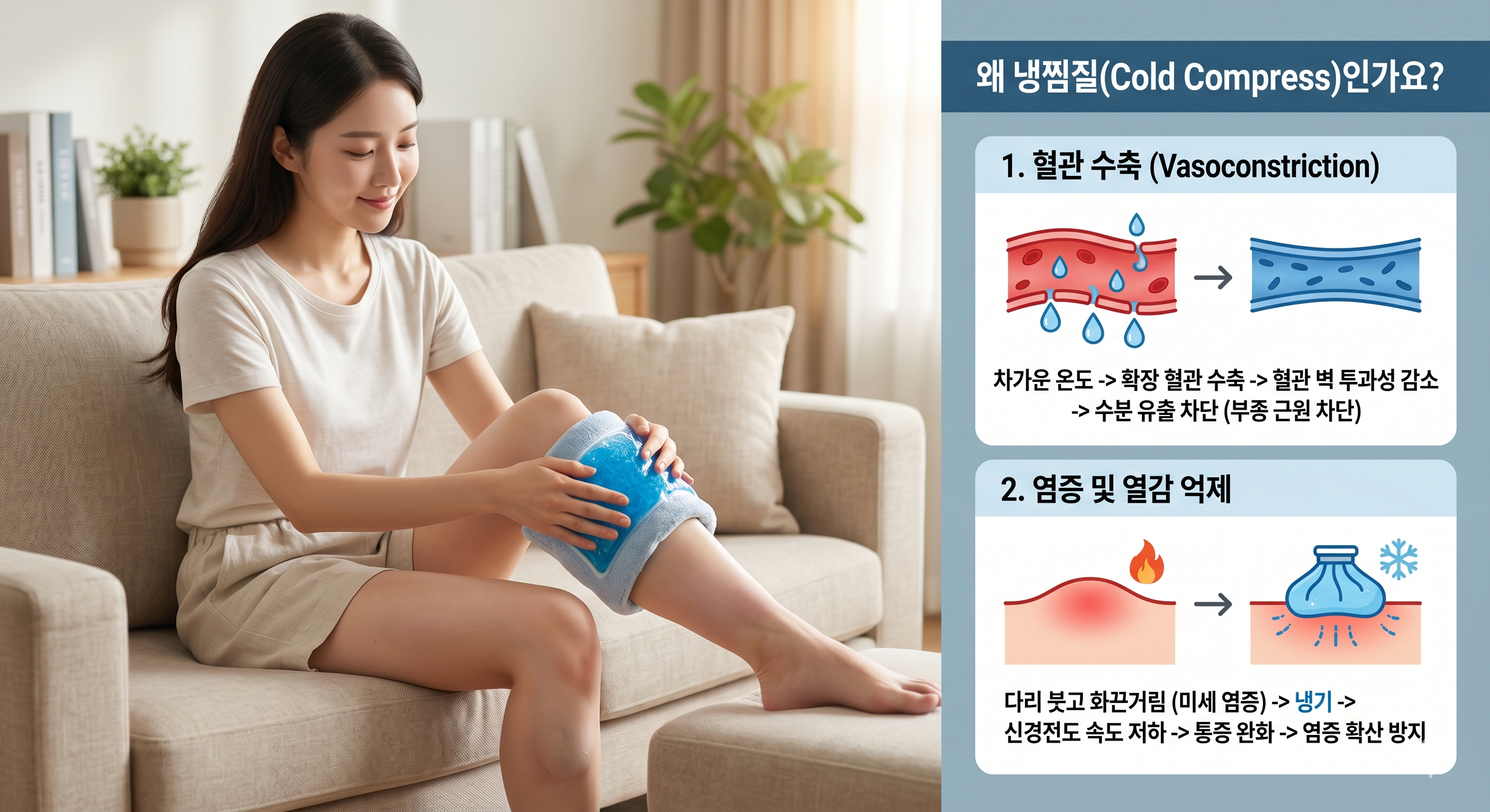 다리가 붓는 이유와 '냉찜질'이 필요한 과학적 근거