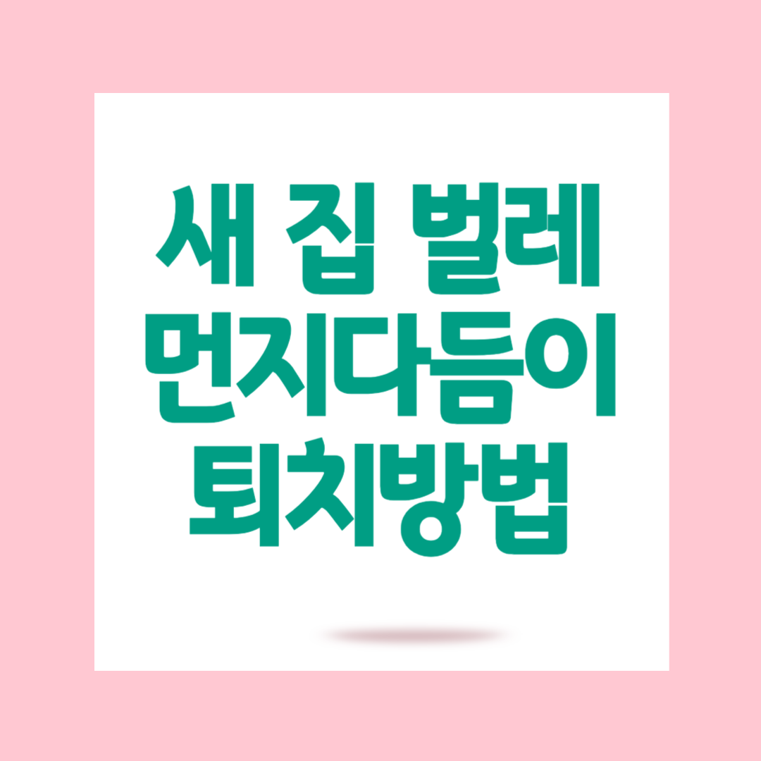 새 집 벌레 먼지다듬이 퇴치방법