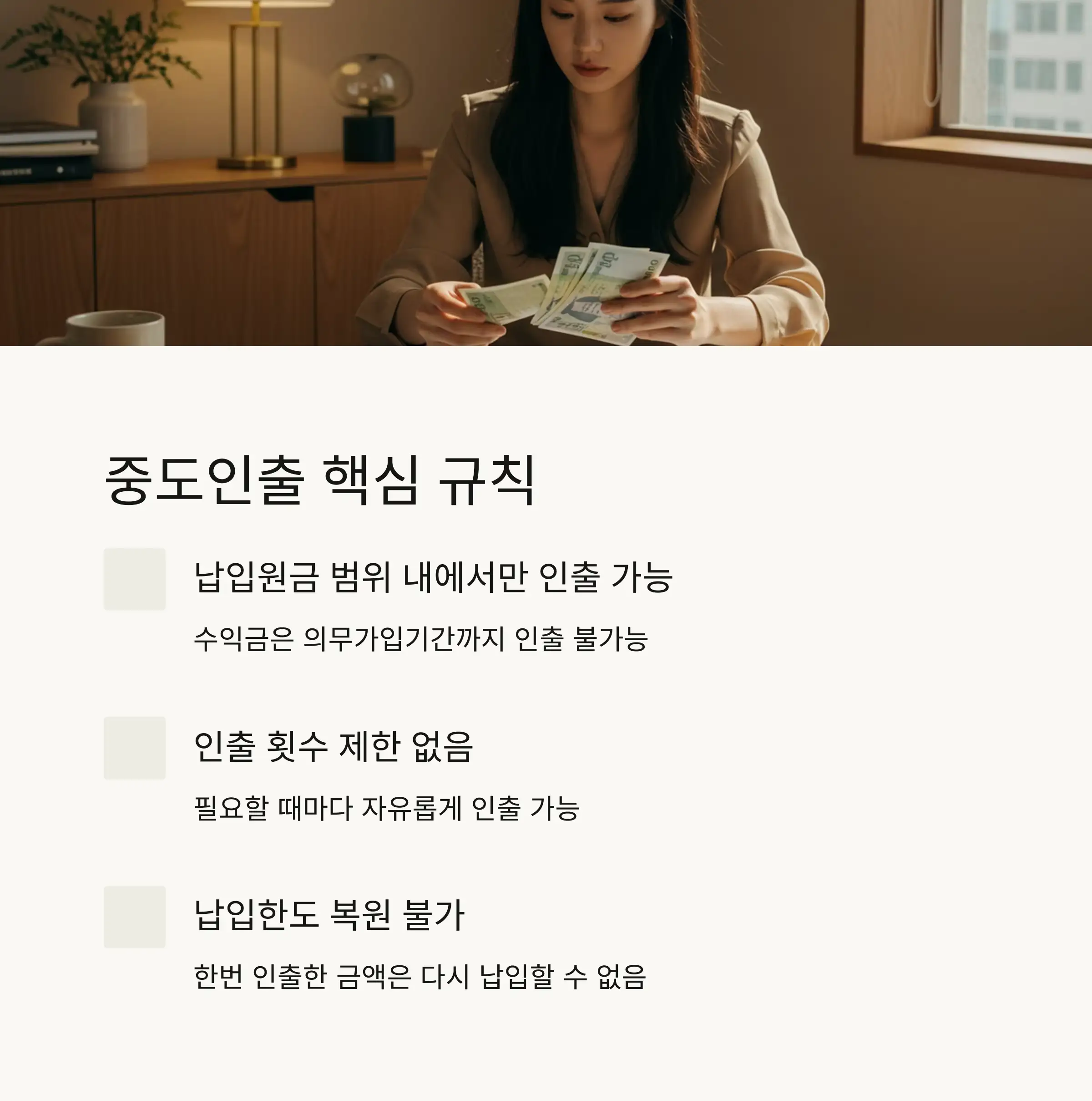 📌 중도인출 기본 규칙