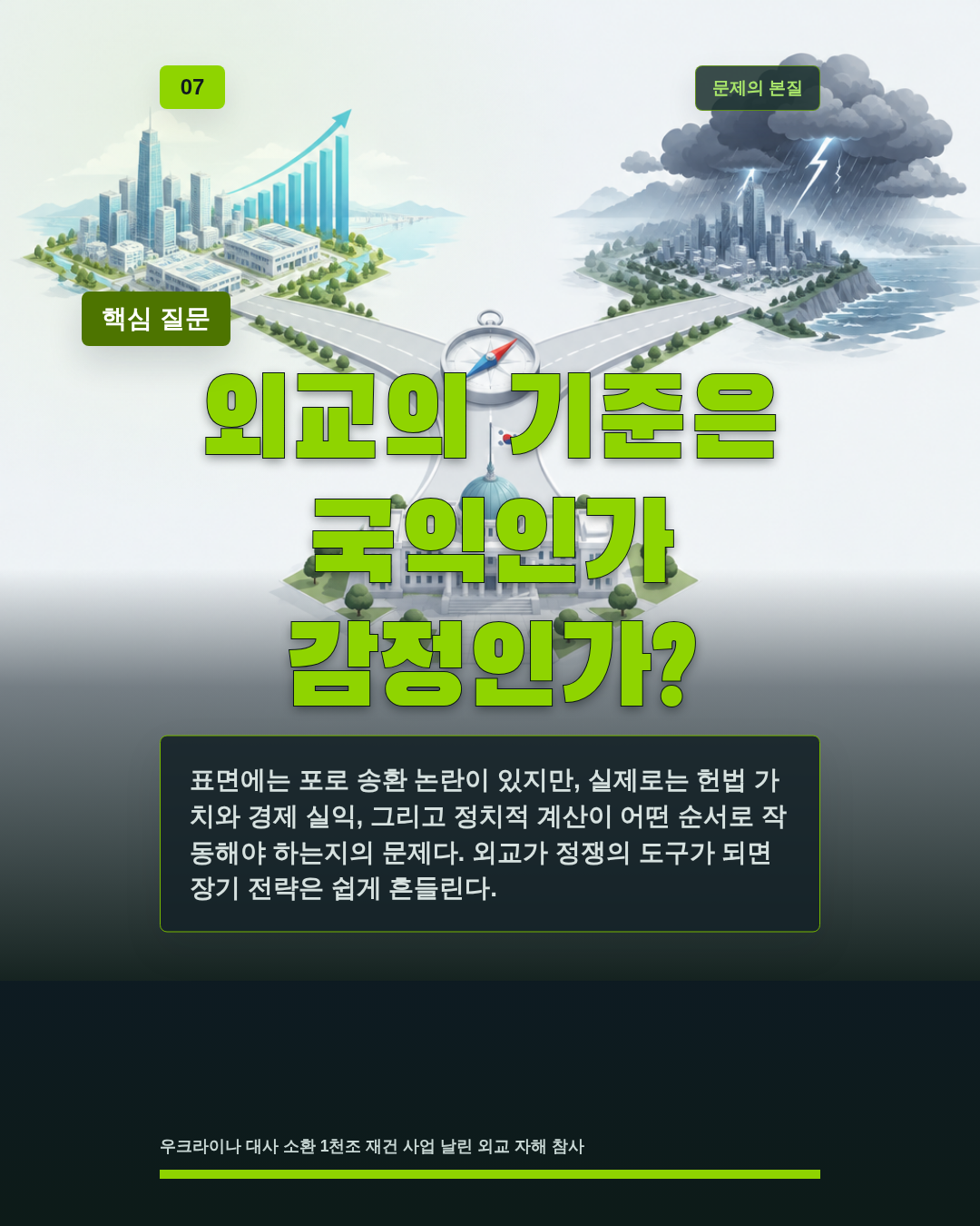 외교의 기준은 국익인가 감정인가?