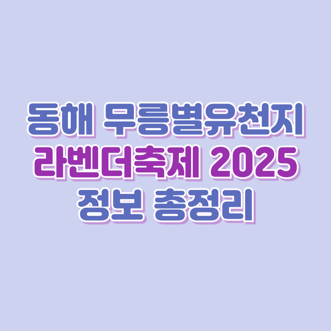 동해 무릉별유천지 라벤더축제 2025 일정, 주차, 셔틀 총정리
