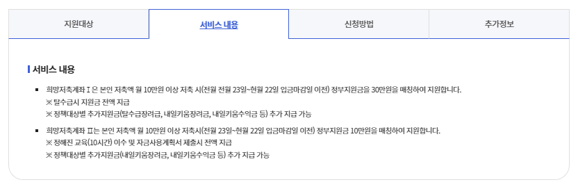 2025년 희망저축계좌