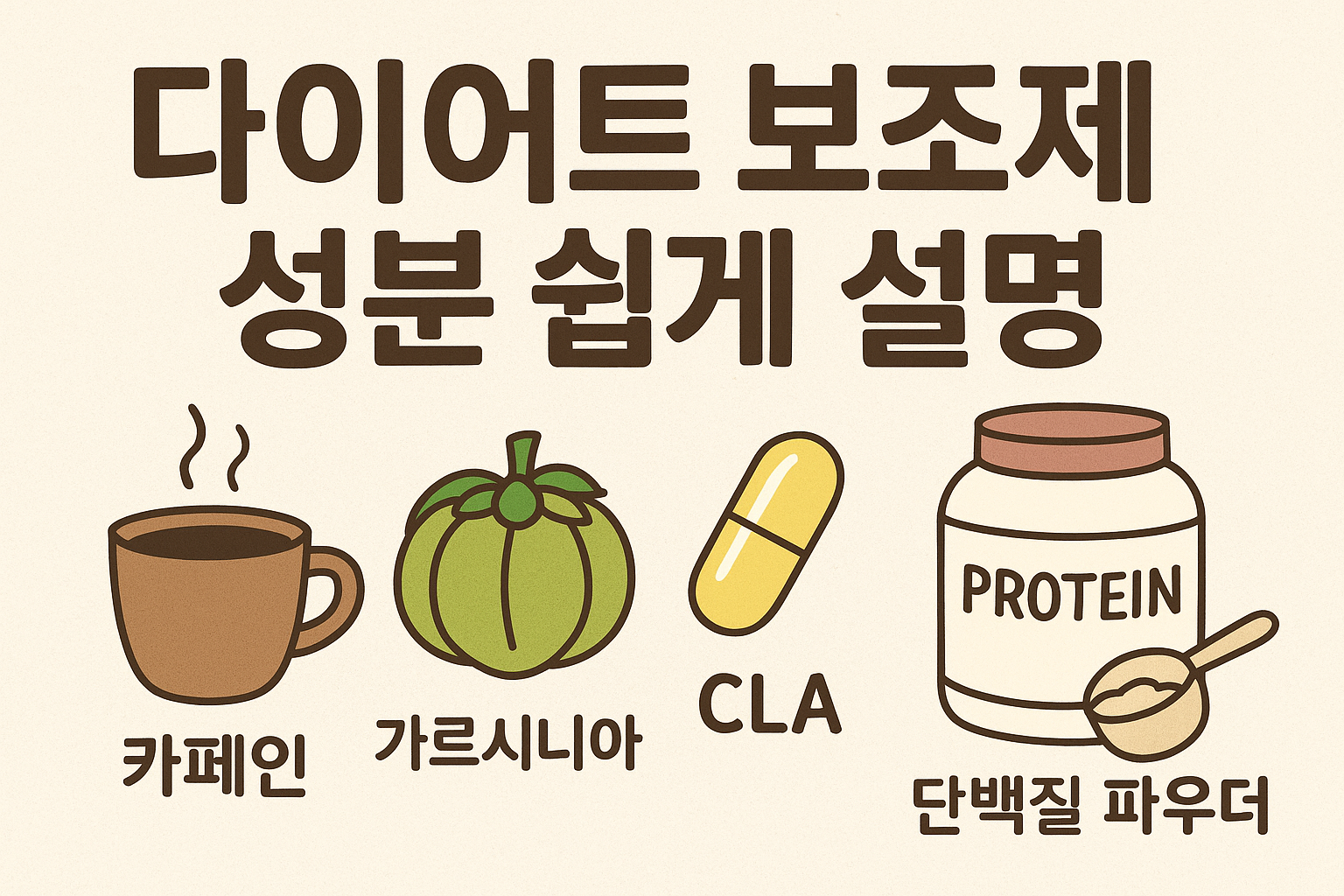 다이어트 보조제 성분 쉽게 설명 (카페인&middot;CLA&middot;가르시니아 등) 관련사진