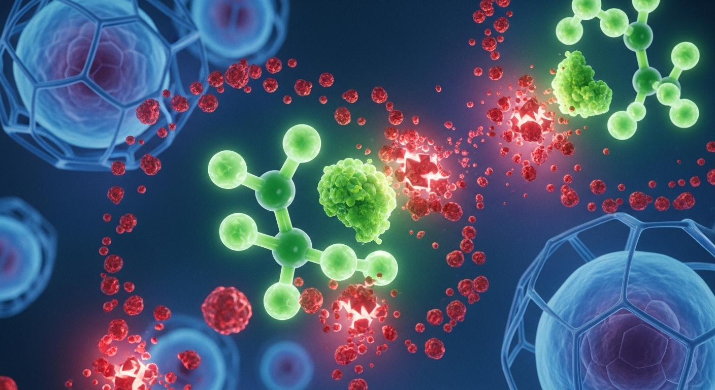 와사비-잎-추출물-분자가-자유-라디칼을-중화시키는-그림입니다.