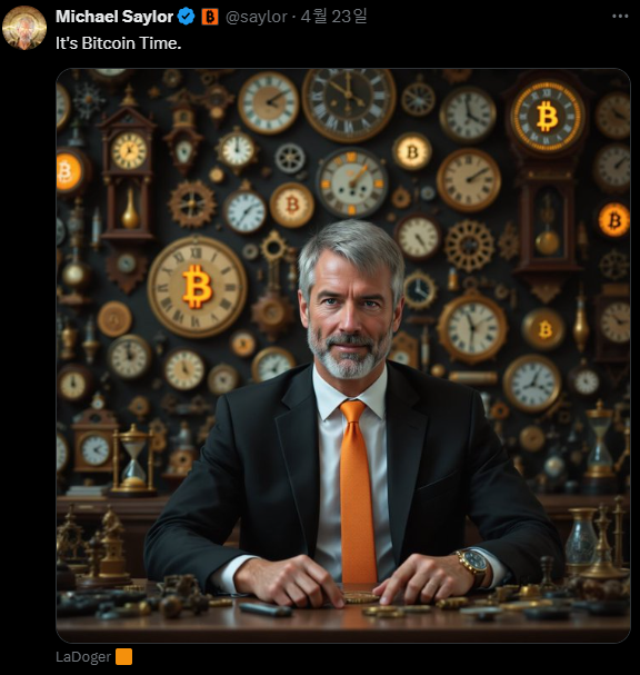출처 : 마이클세일러 x 계정. It's Bitcoin Time