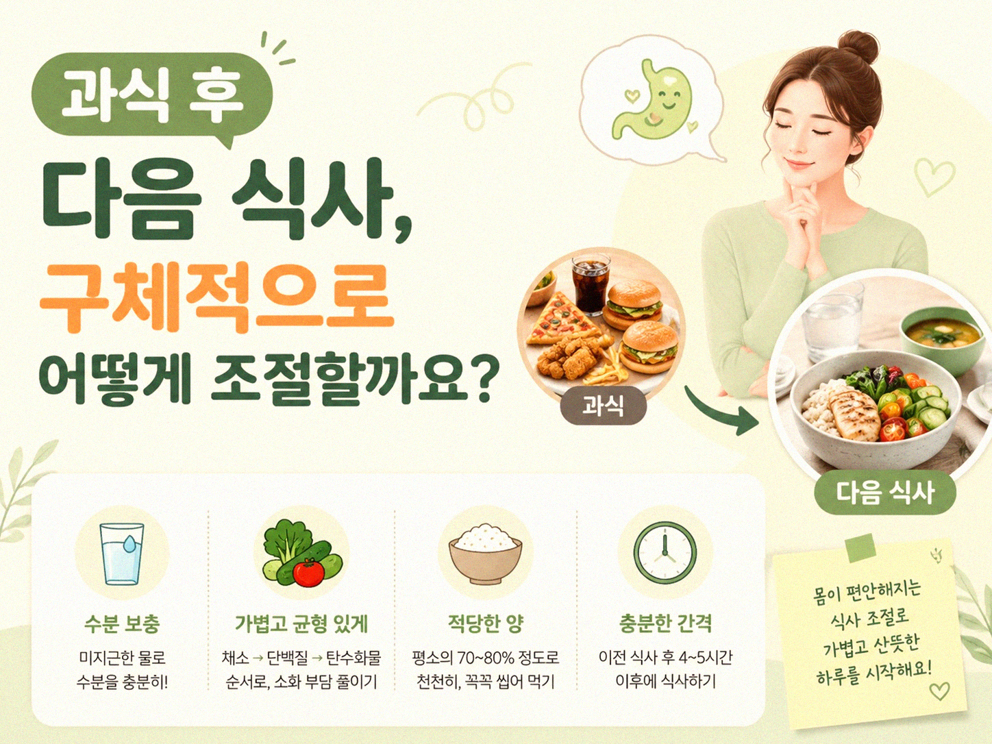 다이어트 중 과식, 다음 끼니 어떻게 조절해야 할까요?