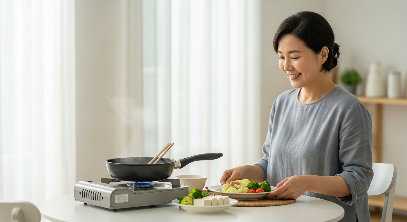 약 없이 식단으로 고지혈증을 관리하는 한국 중년 여성