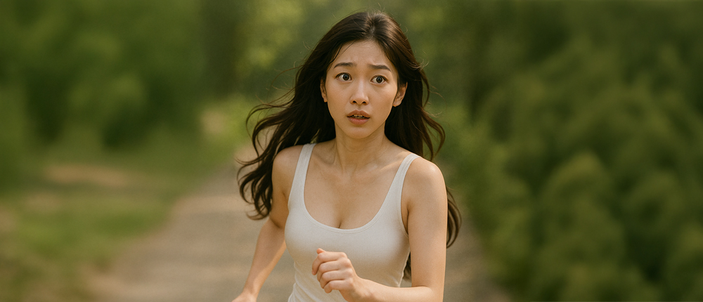 누군가에게 쫒기는 여성