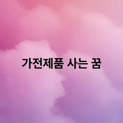 가전제품 사는 꿈