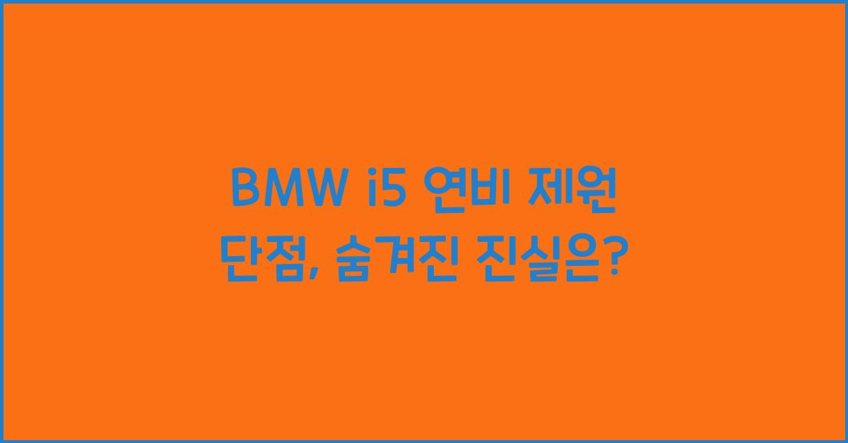 BMW i5 연비 제원 단점