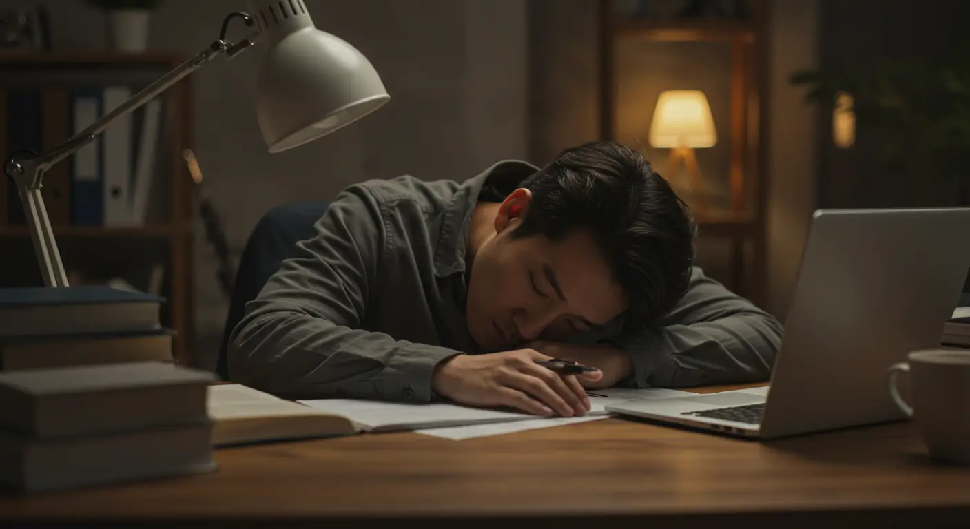 업무 중 갑자기 잠드는 남성