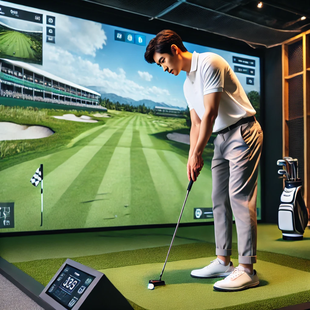 스크린골프하는 사람