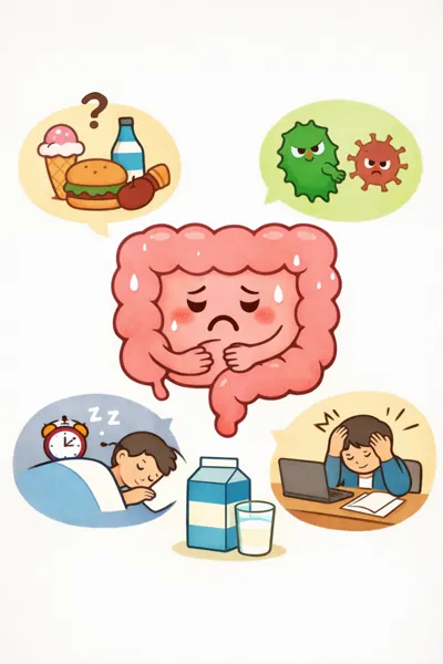 속이 불편해 집중 못하는 상태