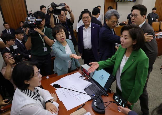 나경원 추미애 국회 아수라장