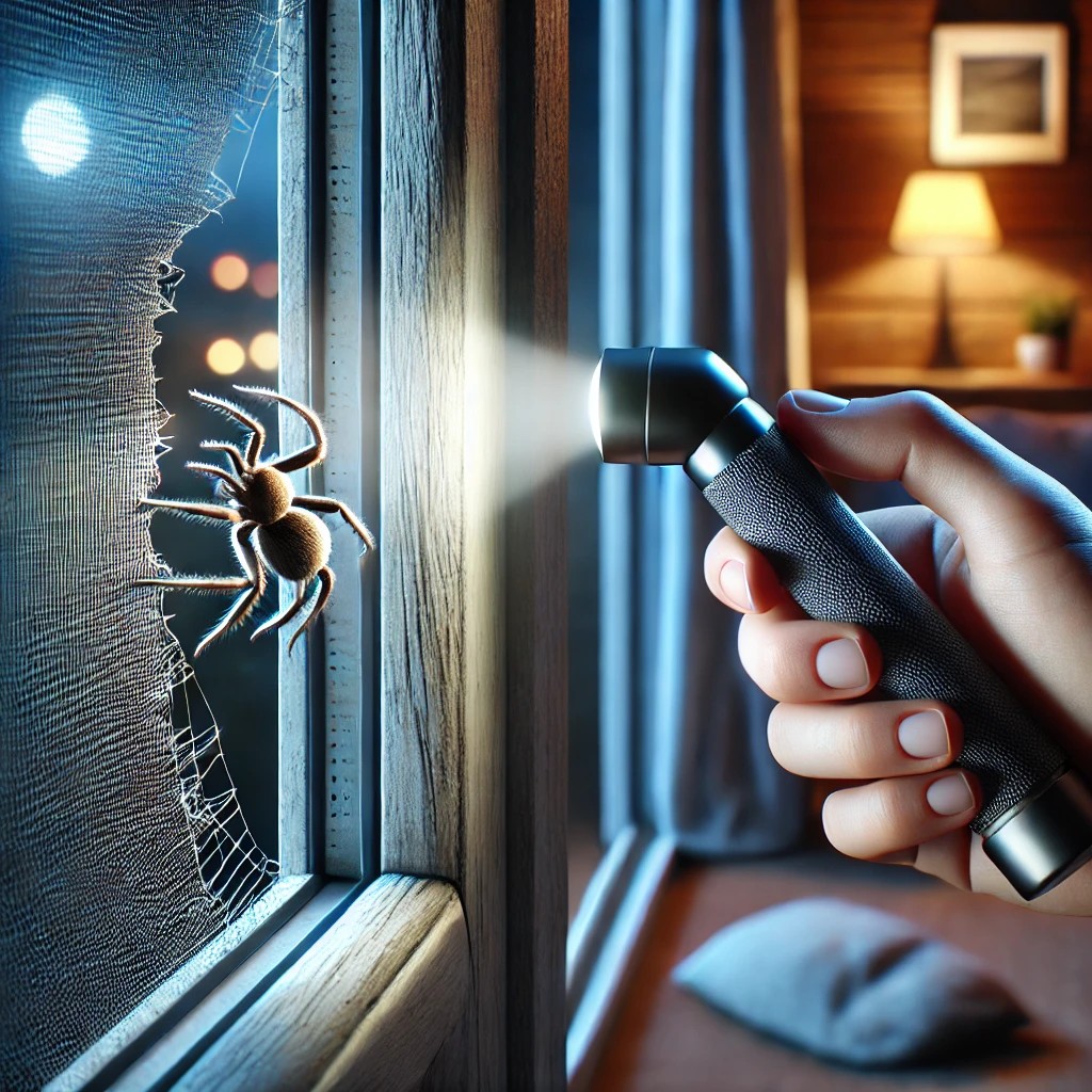 집에 들어온 거미 사진