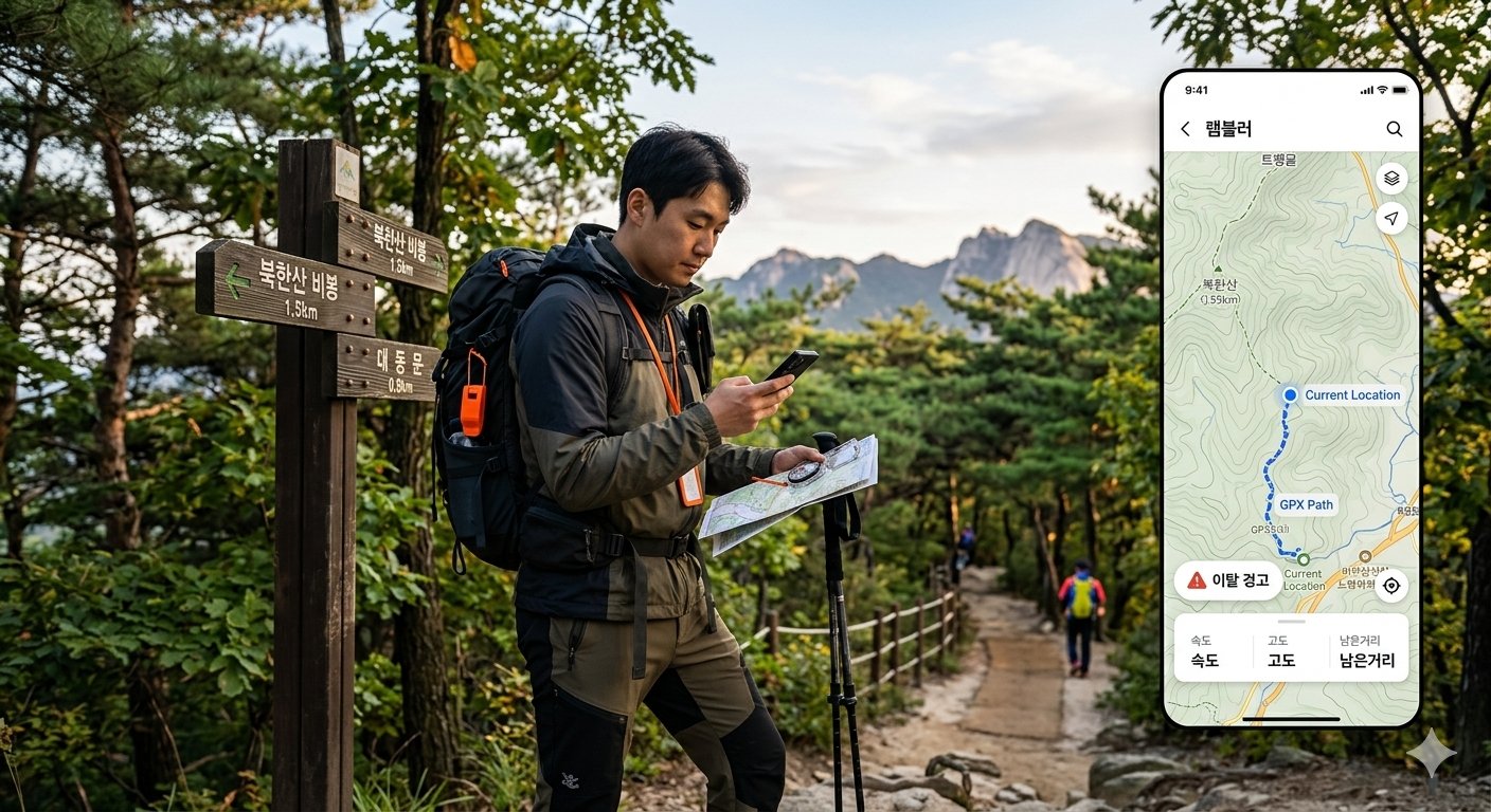 스마트폰 등산 어플(램블러, 트랭글) 활용한 안전 산행 팁