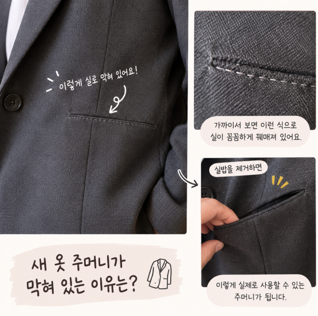 새 옷 주머니는 왜 막혀 있을까? 불량인 줄 알았던 봉제의 비밀