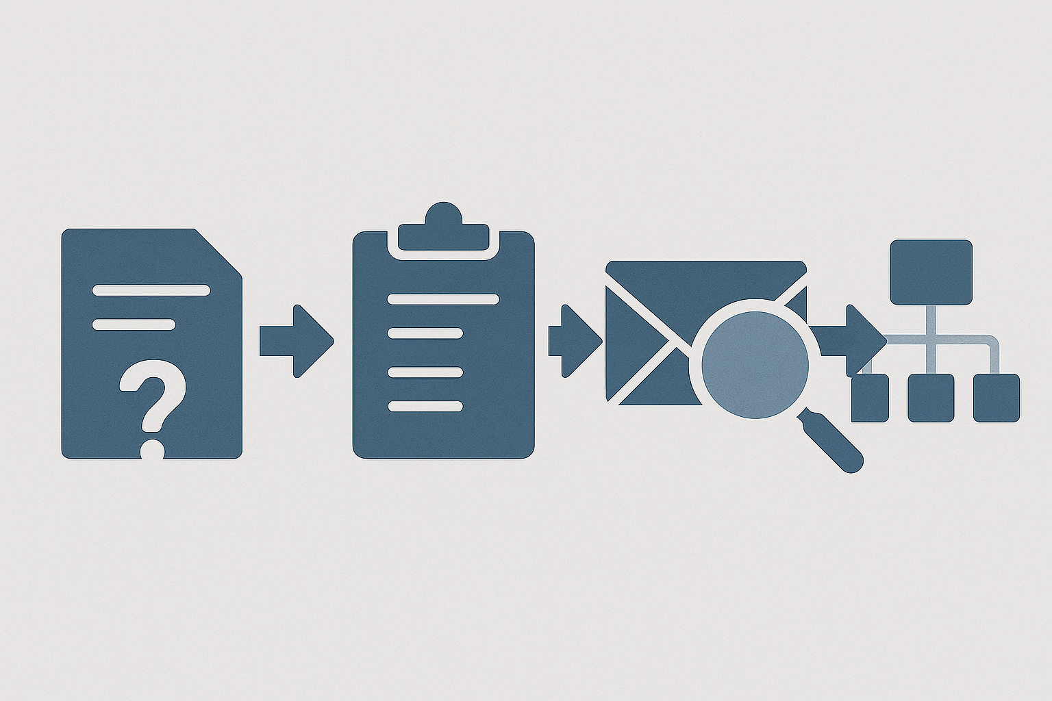 문서 → 제안서 → 질의 → 구조도로 이어지는 프로젝트 흐름의 시각적 표현