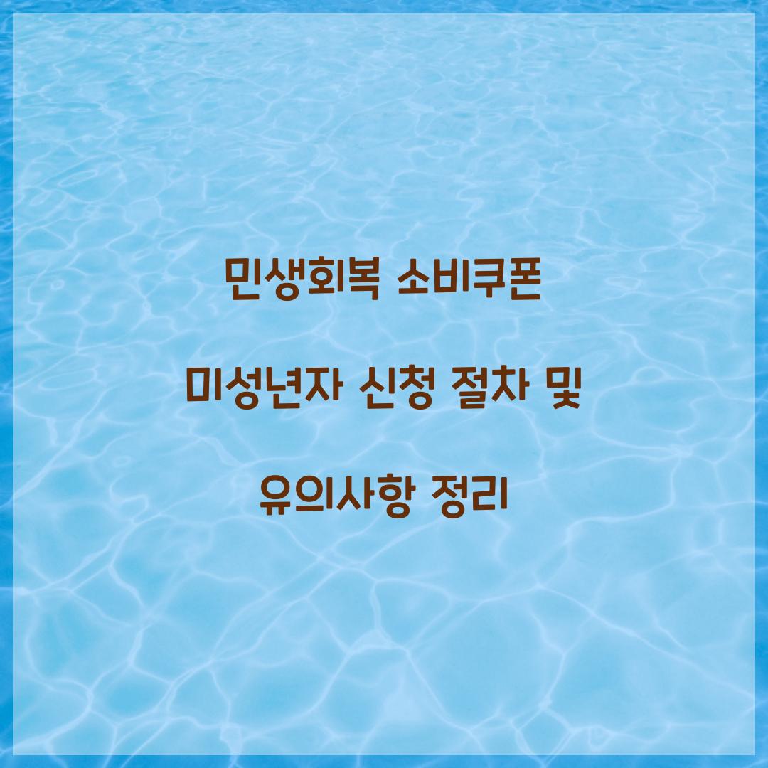 민생회복 소비쿠폰 미성년자