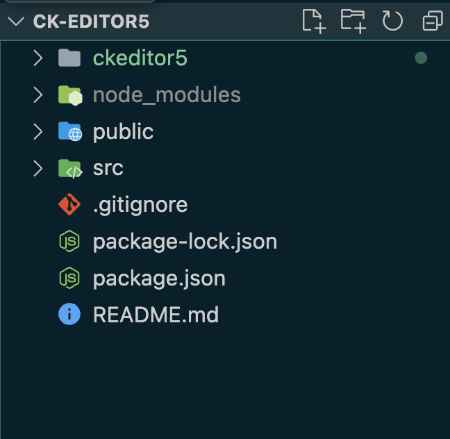 리액트 프로젝트 내 src 폴더와 같은 위치에 ckeditor5 폴더 이동 후 구조 화면