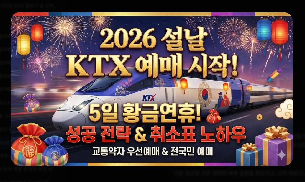 2026년 설날 KTX 예매 일정 및 팁 총정리