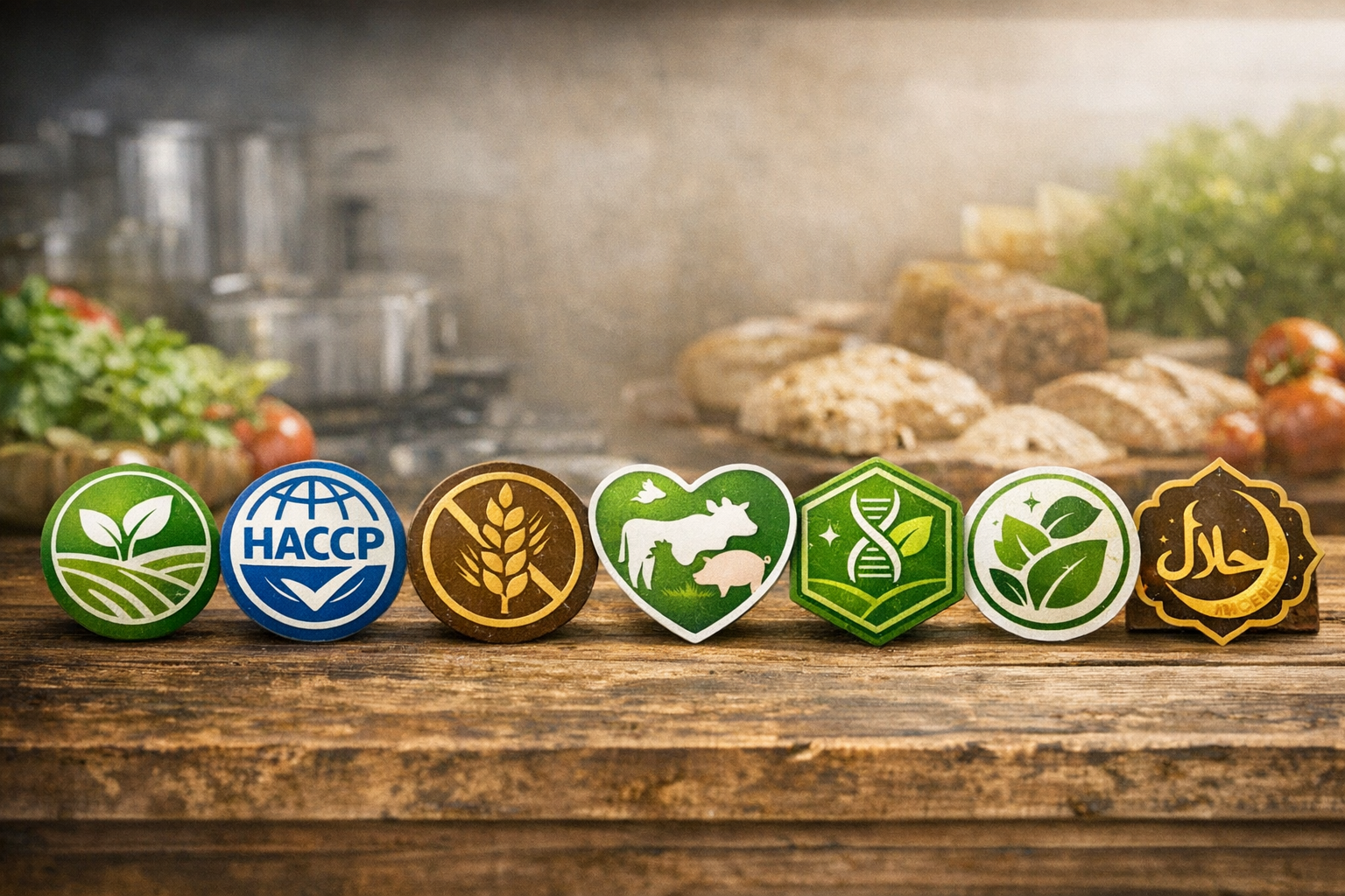 다양한 식품 인증 표시 이미지