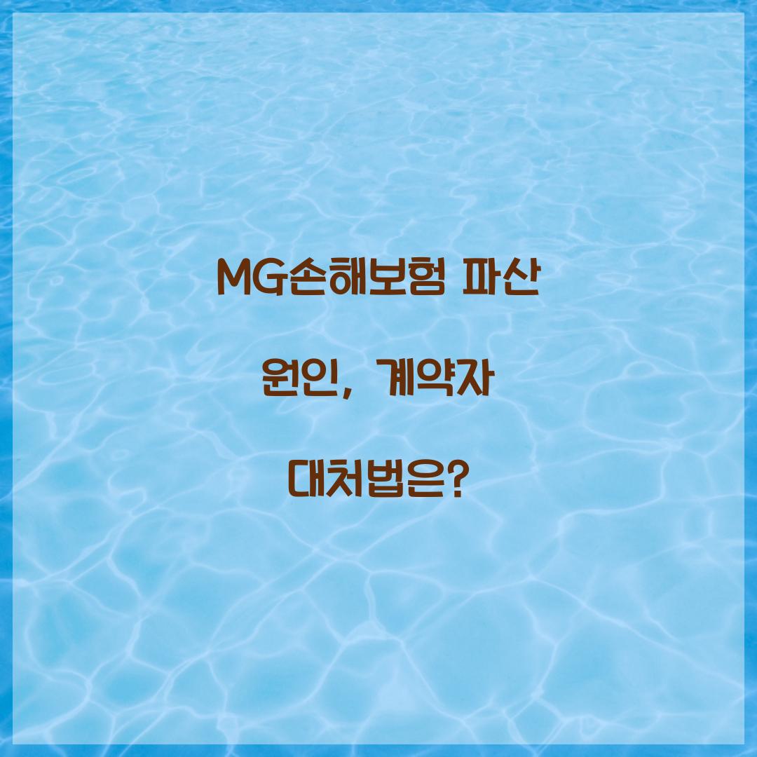 MG손해보험 파산 원인
