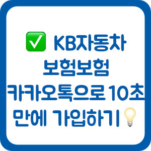 KB손해보험 카카오톡으로 10초 만에 확인하고 가입하기