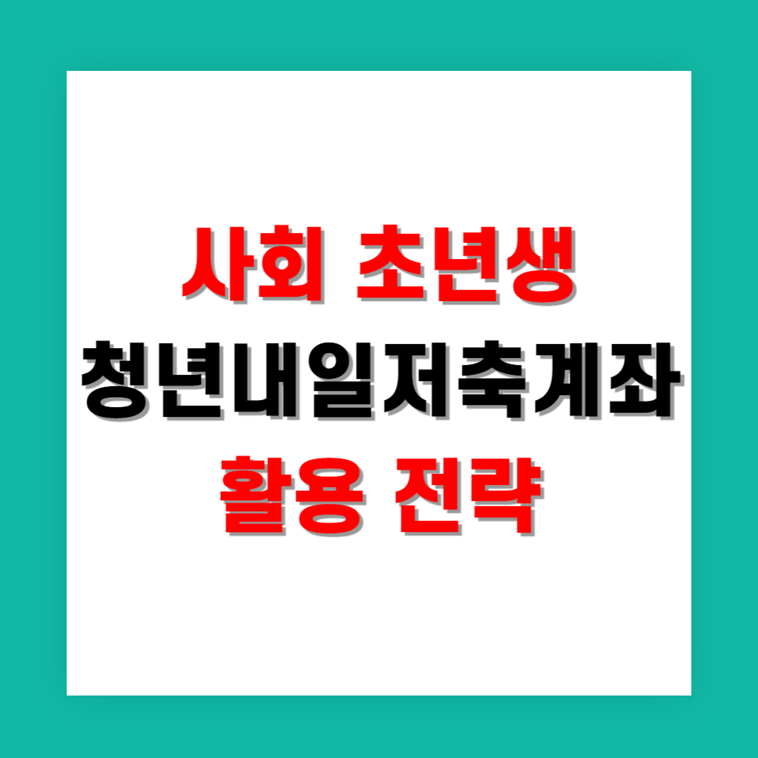 사회 초년생을 위한 청년내일저축계좌 활용 전략