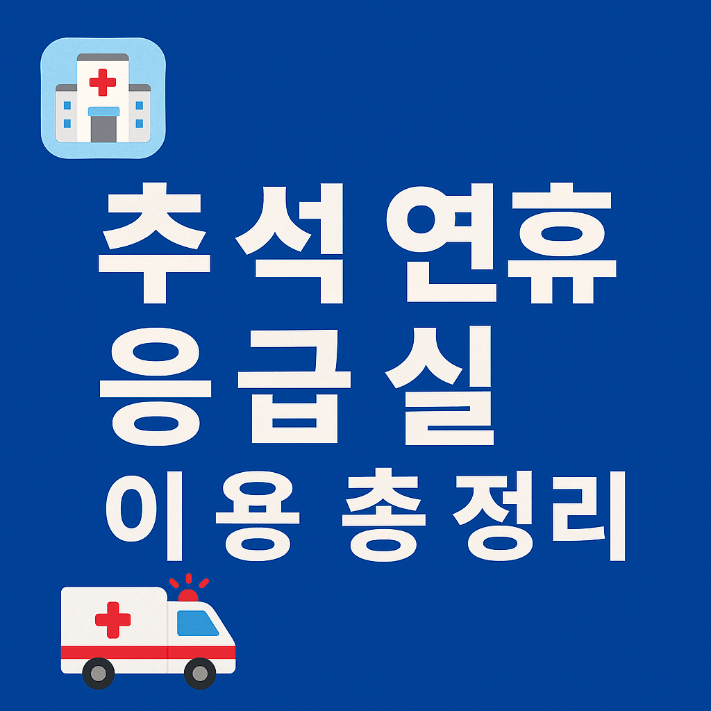2025 추석 연휴 응급실 이용 방법과 병원 찾기 안내
