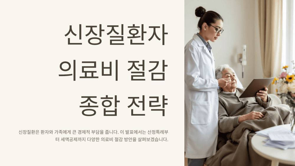 신장질환자의 의료비 절감 전략: 산정특례부터 세액공제까지