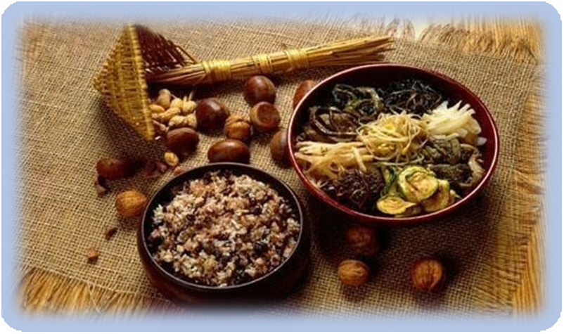 오곡밥과 나물들