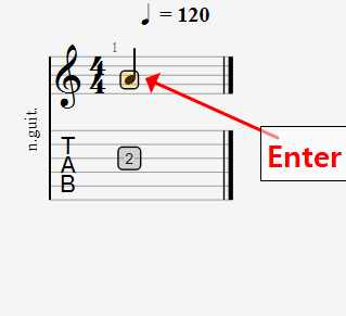 기타 프로 7 음표 입력 방법