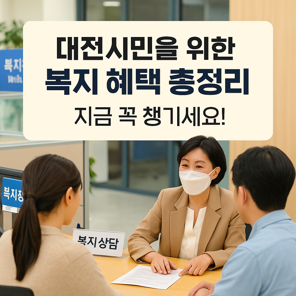 [4편] 대전광역시 복지 혜택 총정리 – 놓치기 쉬운 실속 제도 안내