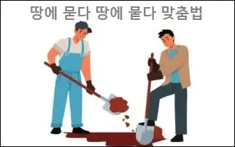 땅에 묻다 땅에 뭍다 맞춤법