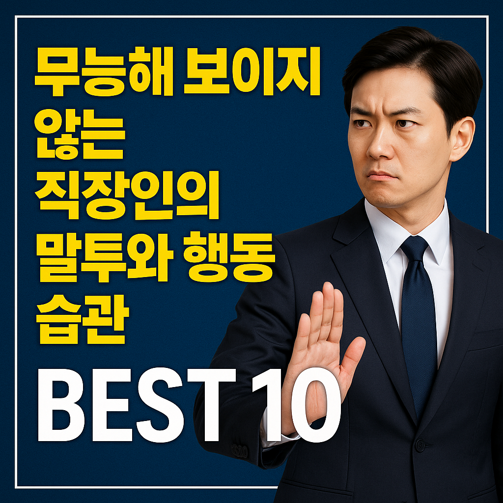 무능해 보이지 않는 직장인의 말투와 행동 습관 BEST 10