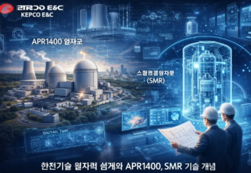 한전기술 APR1400 원전 설계와 SMR 소형모듈원자로 기술 개념 이미지