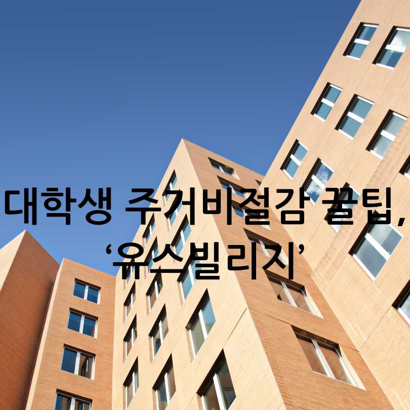 대학생 주거비 절감 꿀팁, 유스빌리지