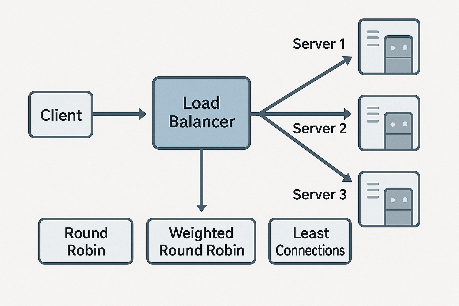 루아 로드밸런싱 알고리즘 플로우 차트 - 트래픽 분산 방식 비교