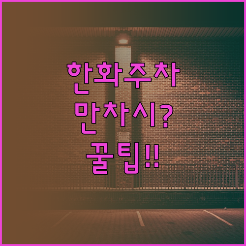 한화이글스 홈경기 직관 주차장 정보와..