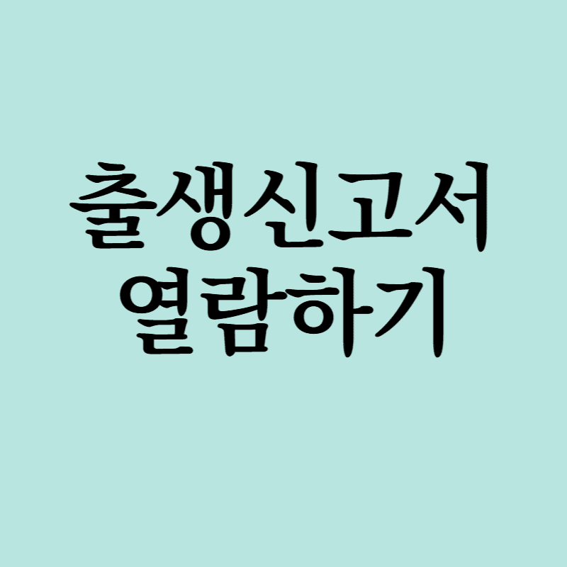 출생신고서