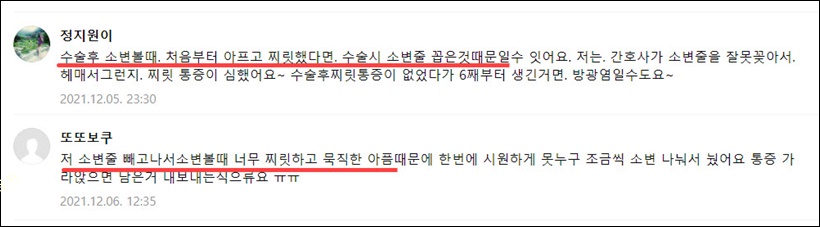 수술 후 배뇨통