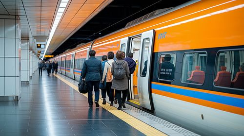 SRT를 타고있는 승객들