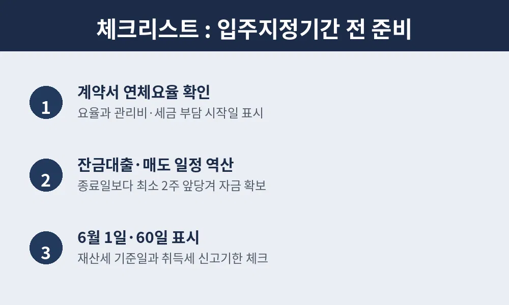 입주지정기간 전 준비