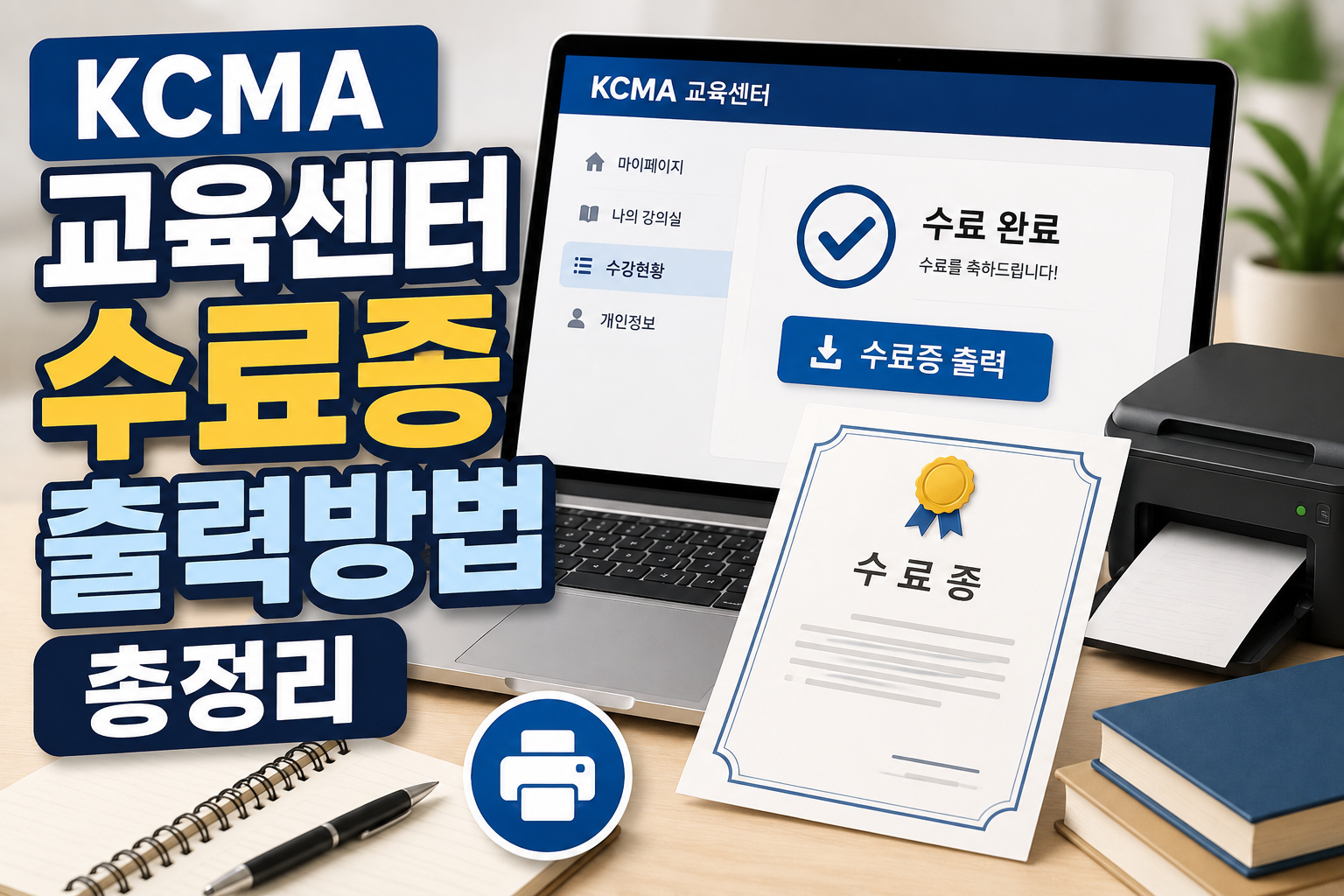 KCMA 교육센터 수료증 출력방법 총정리|발급시간·오류해결까지 관련 사진