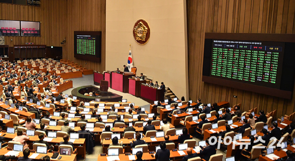 지난달 30일 국회 본회의장에서 본회의가 진행되고 있다. [사진=곽영래 기자]