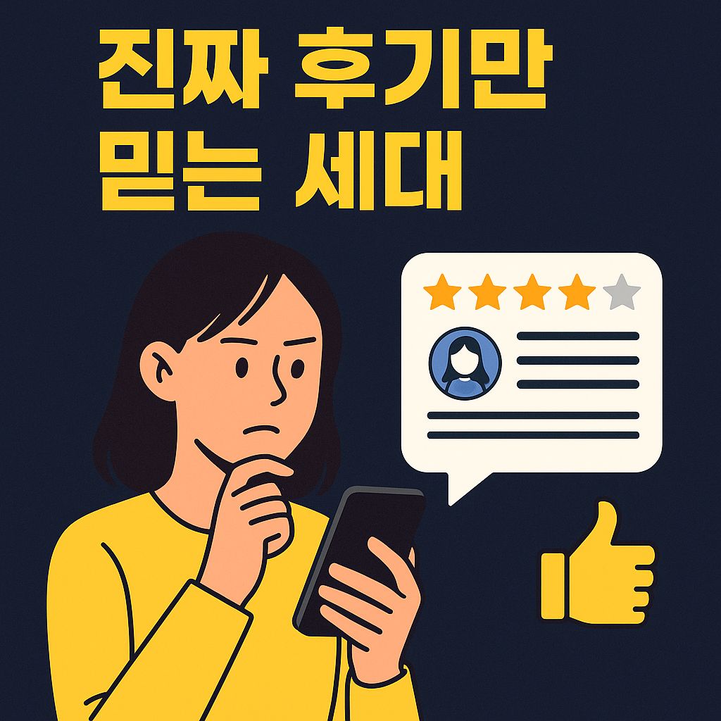 진짜 후기만 믿는 세대