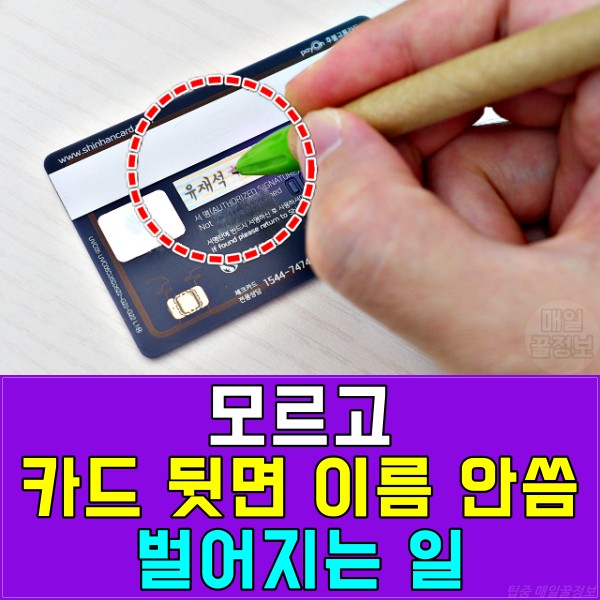 신용카드 체크카드 뒷면 서명 번호 이름 카드분실 피해보상,금융,팁줌