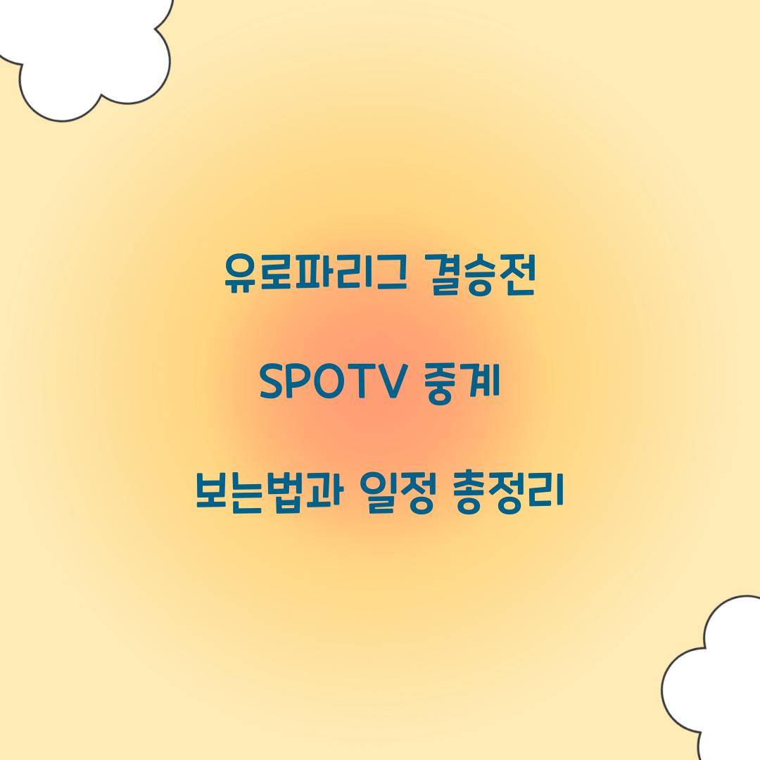유로파리그 결승전 SPOTV 중계 보는법