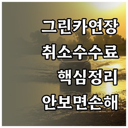 그린카 이용 시간 연장 및 취소 수수..